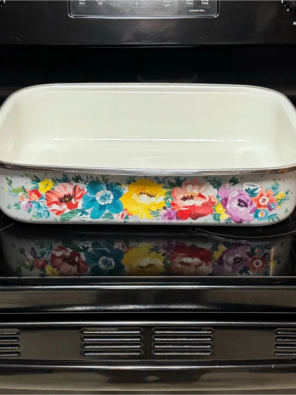 Pioneer Woman Grey Floral Coated Baking Dish - White /Multicolor Flowers